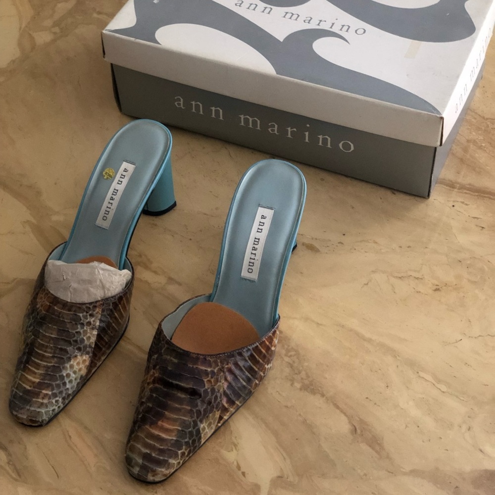 Ann Marino Snake Skin Open Heels - Sz 7